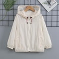 thumbnail image 5 of PureCasa Girls Windbreaker Hooded Jackets Lightweight Solid Color Zippered Hooded Casual Loose Jacket Sun Protection Top, 5 of 8