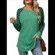 thumbnail image 3 of Blusas Tipo Túnica A Rayas para Mujer, Camisas Casuales de Larga, Jersey de Cuello Redondo. Verde XXL, 3 of 9