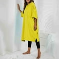 thumbnail image 4 of Elainilye Fashion Robes for Women and Men Unisex Bathrobe Casual Solid Color Long Sleeve Robes Pajamas Nightgown,Yellow, 4 of 4