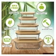Glass Food Storage Containers with Bamboo Lids EcoFriendly, set of 5