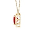 thumbnail image 2 of Angara Natural 0.55 Ct. Ruby with Diamond Halo Pendant Necklace in 14K Yellow Gold for Women with 18 Inch Cable Chain, 2 of 8