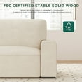 thumbnail image 3 of AAQZ 87" Comfy Sofa for Living Room, 3 Seater Chenille Fabric Couch for Small Space, Beige, 3 of 11