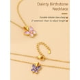 thumbnail image 6 of FindChic Dainty Butterfly Pendant Necklaces for Women, 14K Gold Plated Necklace Synthetic Pink Tourmaline Birthstone Necklace Birthday Christmas CZ Jewelry Gift for Girlfriend Daughter (Box), 6 of 9