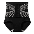 thumbnail image 7 of Fulorrnie High Waisted Compression Panties Adjustable Hook Eye Closure Shapewear Briefs Tummy Control Seamless Women's Underwear Abdominal Support, Black, M, 7 of 7