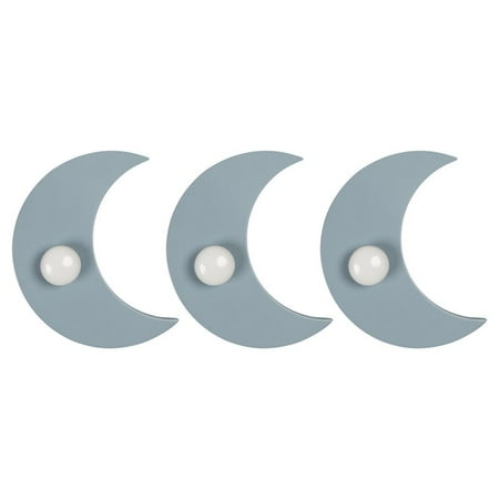 

Stratton Home Decor Blue and White Coat Hooks Moon Shaped 3 Hooks 5 lb Limit