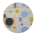 thumbnail image 2 of JEUXUS  Round Fitted Tablecloth Mid Century Modern Geometry Table Cover with Elastic Edge Abstract Circles Daily Table Cloth Card Table Topper for Home Kitchen Dining, 2 of 7