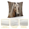 thumbnail image 4 of Creowell Horse Wooden Fence Pillow Covers for Couch Sofa Indoor Outdoor Pillow Case 1PC 22x22in, 4 of 5