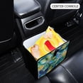 thumbnail image 3 of Green Butterfly Car Dumpster Leakproof Trash Can Organizer Waterproof Garbage Bin 11x11x5.9in Oxford Cloth, 3 of 8