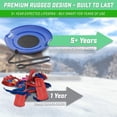 thumbnail image 6 of GoSports 29" Heavy Duty Winter Snow Saucer with Padded Seat and Hand Pull Strap - 2 Pack, Red and Blue, 6 of 6