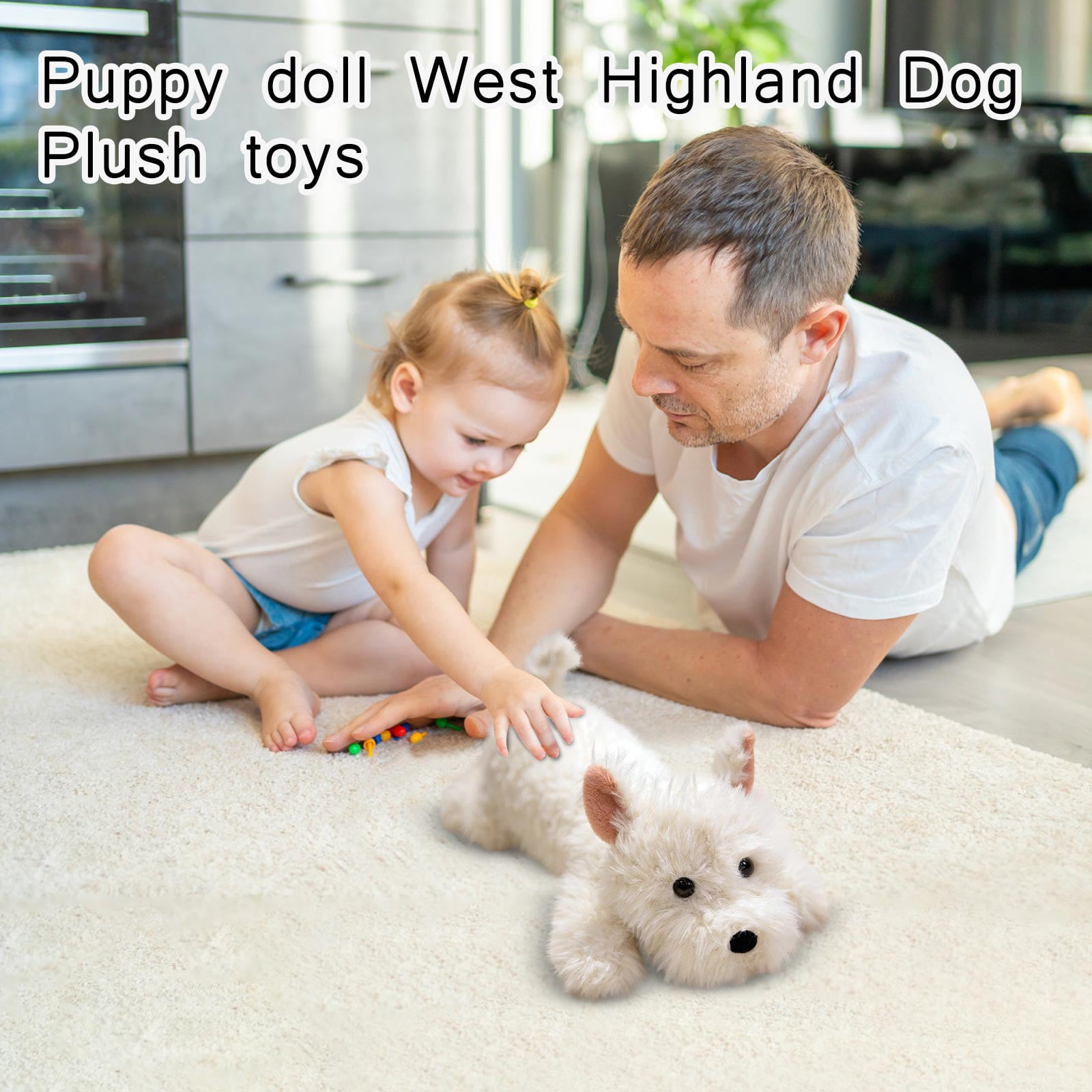 2026 New Westie Plush Toys, Stuffed Animals Toys Westie Soft Pillow Toys, Puppy Doll West Dog Doll Plush, Best Birthday Gifts for Holiday Xmas Easter for Friend and Family (25.6", Westie)