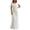 White, variant on Wsysadlol Dresses for Women Women Elegant Summer Solid Knit Maxi Dress Pleated Neckline Slim Fit Long Dress For Formal Occasions & Evening Party