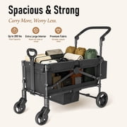 TouHeart 2 Seater Wagon Stroller with Canopy, Folding Stroller Wagon for Kids, 220 lbs Capacity,Black