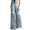 Light Blue, variant on Zulora Women's High Waisted Wide Leg Denim Jeans Lace Splice Casual Pants with Pockets Zipper
