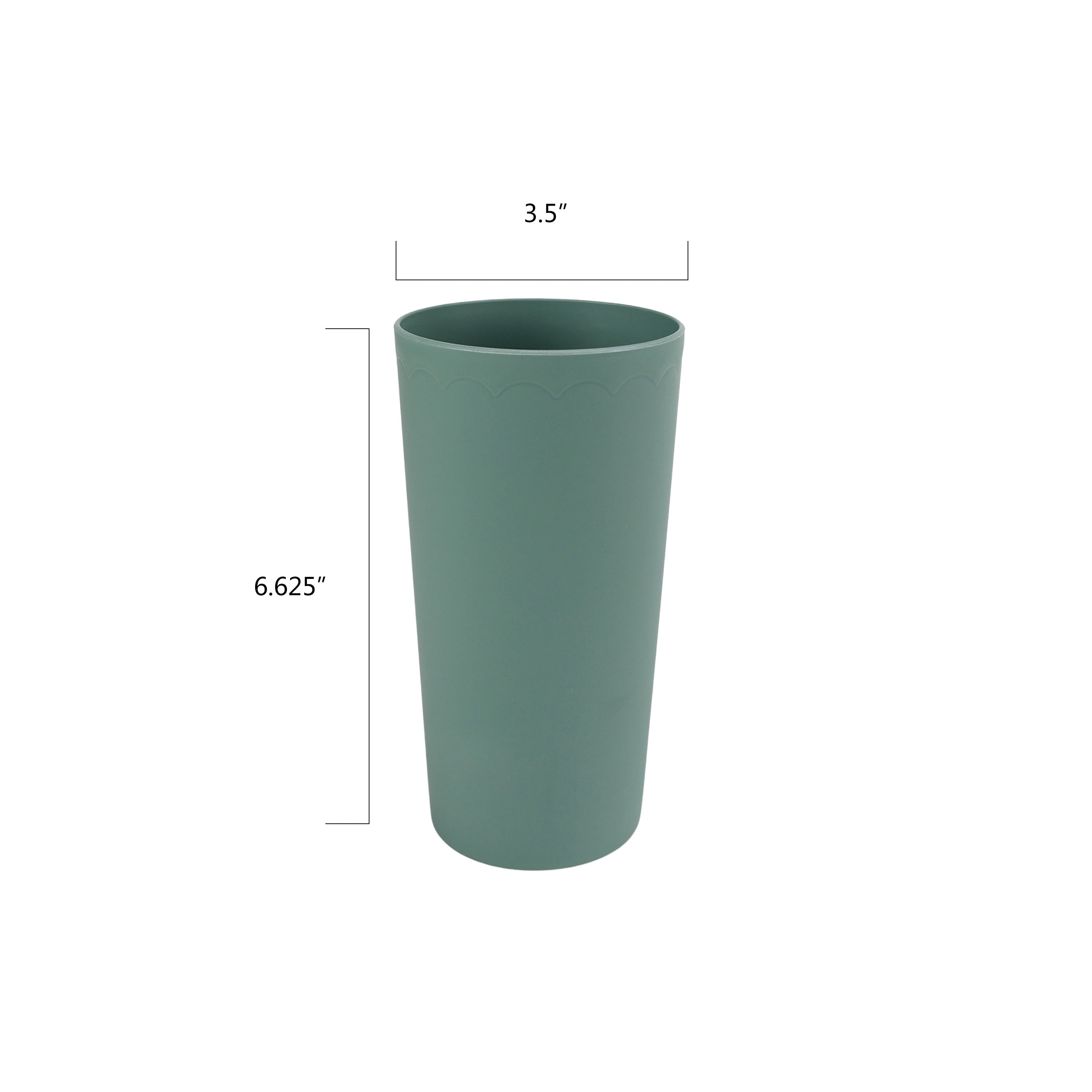 Mainstays 30-Piece Plastic Scalloped Dinnerware Bundle Set, Sage