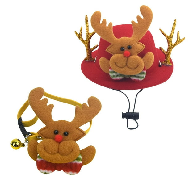 Artículos Navideños Para Mascotas Conjunto Para Mascotas Collar Para Gatos Gorro De Papá Noel Para Perros Gorro Para Hurones