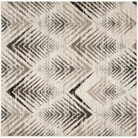 SAFAVIEH Amsterdam Earnestine Geometric Faded Area Rug, Cream/Beige, 6'7" x 6'7" Square