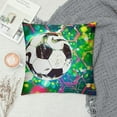 thumbnail image 2 of Orinice Soccer Ball Graphic Decorative Cushion Throw Pillow Cover for Home Couch Living Room Bed Sofa 18x18in, 2 of 5