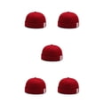 thumbnail image 2 of tamizeot Mode Bonnet 3 Rayures Imprimé Rétro Style Marin INS Bonnet Sans Bord Couleur Unie Bonnet Dansant Rouge 5Ensemble, 2 of 6