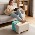 thumbnail image 3 of Xoenoiee Beach Turtle Starfish Heart Print Ottoman Covers Slipcover Square Jacquard Fabric Footstool Protector Covers Storage Stool Ottoman Covers Stretch with Elastic Bottom, L, 3 of 7