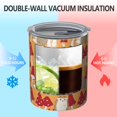 thumbnail image 2 of 12oz Coffee Tumblers Red Mushroom Hedgehog Orange Pattern Stainless Steel Vacuum Insulated Travel Tumbler Coffee Cups Mug with Lid and Straw with Cleaning Brush for Cold & Hot Drinks, 2 of 5