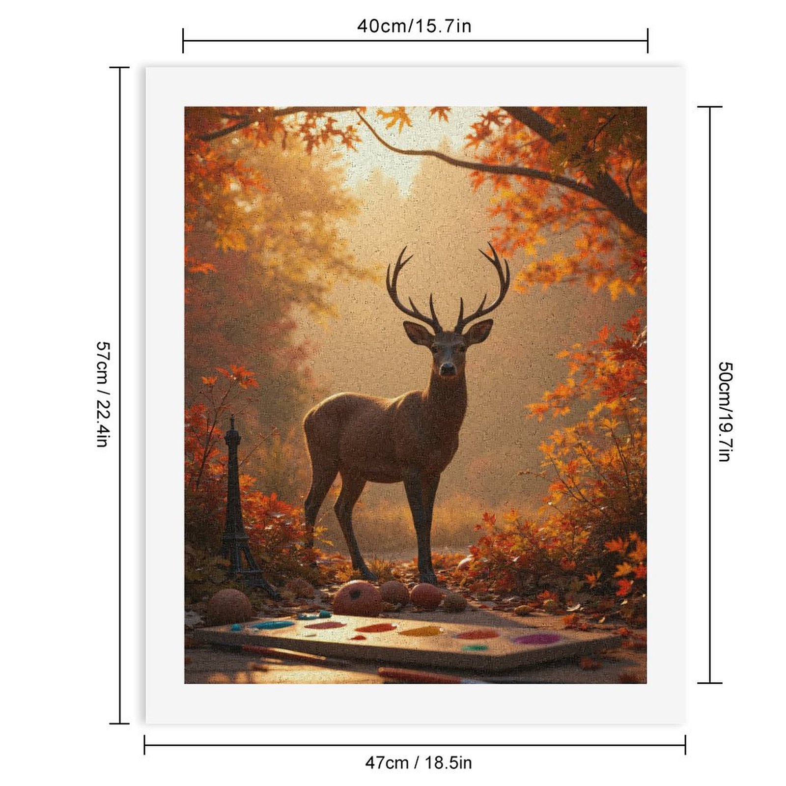 Paint By Numbers Kit for Adults Beginner - Deer Autumn Leaves Art Supplies DIY Canvas Painting Kits for Adults, Frameless Paint By Number for Adults for Home Wall Decor 16x20 Inch