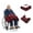 Black and Red, variant on Reversible Wheelchair Blanket with Warm Pocket and Snap Buttons, Dual-Sided Flannel and Sherpa Lap Blanket for Seniors, Cozy Warm Plush Fleece Cover for Elderly, 43" x 28", Navy Blue