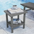 thumbnail image 4 of AreShark 2-Tier Outside Adirondack Side Table, Weather Resistant Square Outdoor Side Tables, Outdoor End Table for Backyard Pool Indoor Companion Front Porch, Gray, 4 of 9