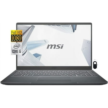 MSI Modern Laptop, 15.6" FHD Display, Intel Core i5-1155G7 (Beat i7-8750H), Intel Iris Xe Graphics, 12GB RAM, 512GB NVMe PCIe SSD, Carbon Gray, Windows 10 Home, Cefesfy