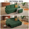 thumbnail image 5 of Soscana Sectional Sofa with Reversible Storage Chaise,Sleeper Sofa Couch Pull Out Bed 2 in 1,3 Seat L Shaped Sectionals with Side Pockets for Living Room Apartment Office Studio,Green, 5 of 7