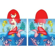 Kreative Kids Bath Girls Sitting Mermaid Character Hooded Bath Towel - Beach Shower Towel - 100 Percent Cotton - 24 inch by 48 inch - Item #113010
