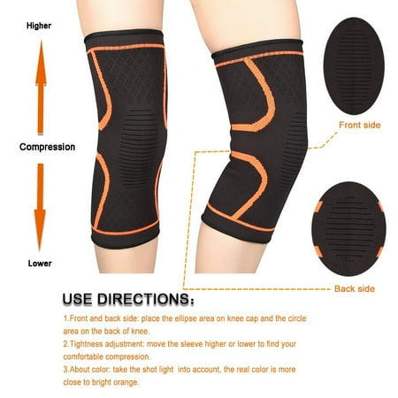 1 Pair Knee Compression Sleeves Warm Keeping Joint Injury Recovery Aid Arthritis Pain Relief Brace Sports Support Pads for Running,Hiking,Basketball,for Women Men (Best Running Shoes For Knee Pain 2019)