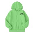 thumbnail image 6 of fatyb Zip up Hoodies for Girls Long Sleeve Hooded Jacket Kids Cute Bow Print Sweatshirt with Pockets, 6 of 7
