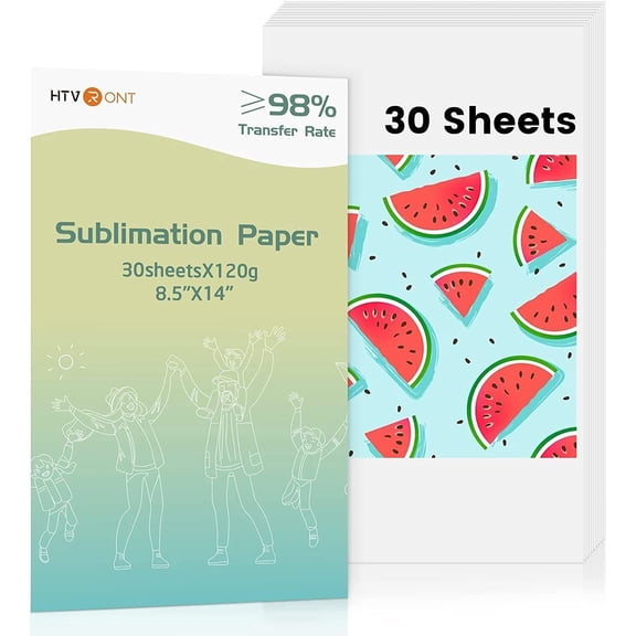 HTVRONT Sublimation Paper 8.5" x 14"-30pcs Sublimation Transfer Paper 120g for T-shirts