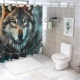 thumbnail image 7 of Orinice Wolf Feathers Dream Catcher Bathroom Decor Set, Colorful Luxurious Graphic Print Polyester Fabric Fashion Shower Curtain with Hooks, Waterproof Chic Modern Decor 60x72, 7 of 7
