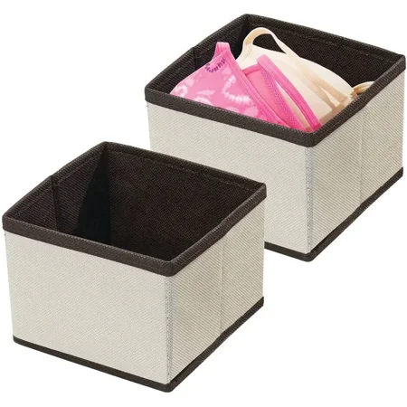 

Rectangular Soft Fabric Dresser Drawer and Closet Storage Organizer Bin for Lingerie Bras Socks Leggings Clothes Jewelry Sca