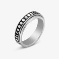 thumbnail image 1 of Anillo de acero inoxidable con descompresión giratoria y patrón de letras de marcado, anillo de moda, joyería sencilla, 1 of 6