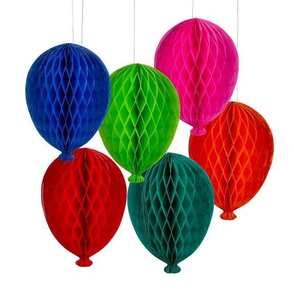 Fun Express Honeycomb Hanging Balloon Decorations - 6 Pc