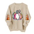thumbnail image 3 of TKLPEHG Thanksgiving Sweatshirts for Women Fashion Long Sleeve Crewneck Fall Sweatshirt Cute Pumpkin Graphic Tops Casual Loose Fit Pullover (Khaki,S), 3 of 6