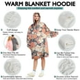 thumbnail image 5 of Wearable Oversized Blanket,Pioneer Flower Floral Print Pattern Wearable Blanket Hoodie for Adults,Cozy Hooded Blankets with Super Pockets,Super Warm Fuzzy Pullover for Women & Men, 5 of 6