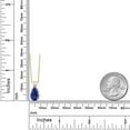 thumbnail image 6 of Gem Stone King 14K Yellow Gold Blue Created Sapphire and White Created Sapphire Pendant Necklace for Women | 3.61 Cttw | Gemstone September Birthstone | Pear Shape 12X8MM | With 18 inch Chain, 6 of 6