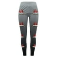 thumbnail image 3 of MKLEKYY Leggings para mujer Leggings para mujer Leggings de entrenamiento Pantalones con estampado navideño de bloques de color Leggings suaves y elásticos 2249, 3 of 4