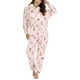 thumbnail image 1 of Pijama de una pieza con capucha y cremallera para mujer, de forro polar cálido y suave, con capucha y pies, para invierno., 1 of 8