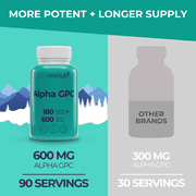 LongLifeNutri Alpha GPC Choline 300 mg - 120 Vegetarian Capsules, Supplement for Focus & Productivity