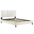 thumbnail image 5 of Modway Sofia Channel Tufted Velvet King Platform Bed in White, 5 of 8