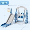 thumbnail image 3 of KORIMEFA 4-in-1 Kids Slide and Swing Set, Indoor and Outdoor Playground Toddlers 1-4 Years, Includes Slide, Swing, Basketball Hoop, and Climber, 3 of 9