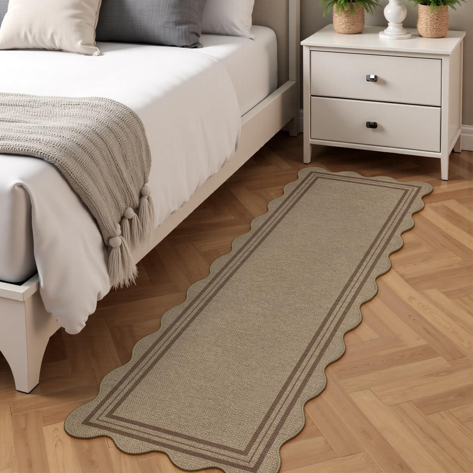 Modern Easy Jute Rug  2x6 Kitchen Runner Washable Runners For Hallways Farmhouse Carpet Non Slip Indoor Outdoor Contemporary Door Mat Porch Laundry Entryway