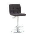 thumbnail image 2 of Powell Sherman 24-32" Indoor Adjustable Metal Swivel Bar Stool, Chrome/Brown Faux Leather, 2 of 15