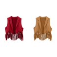 thumbnail image 1 of (2-Pack) Rinsvye Kids Western Style Fringe Vest Party Outfit Performance Cowboy Look Summer Festival Must Have Trendy Design Comfortable Fit Unisex Wear And Girls, 1 of 4