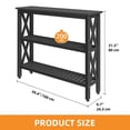 thumbnail image 4 of Craftian 39.4"W Patio Side Table, Weatherproof Wood Console Table for Outdoor, Black, 4 of 8