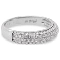 thumbnail image 2 of Rounded Cut 5 Row Diamond Ring for Women White Gold Rhodium Finish CZ Glitz Design, 2 of 4